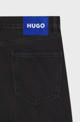 Regular-fit jeans in dark-grey denim, Dark Grey