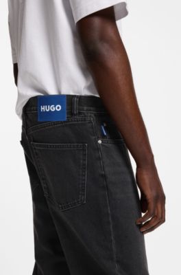 Regular-fit jeans in dark-grey denim, Dark Grey