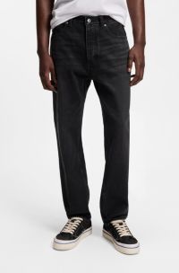 Vaqueros regular fit de denim gris oscuro, Gris oscuro
