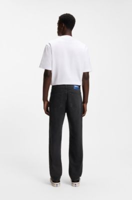 Regular-fit jeans in dark-grey denim, Dark Grey