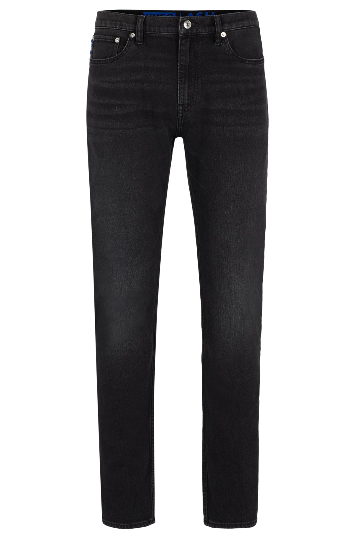 Slim-fit jeans in black stretch denim, Black