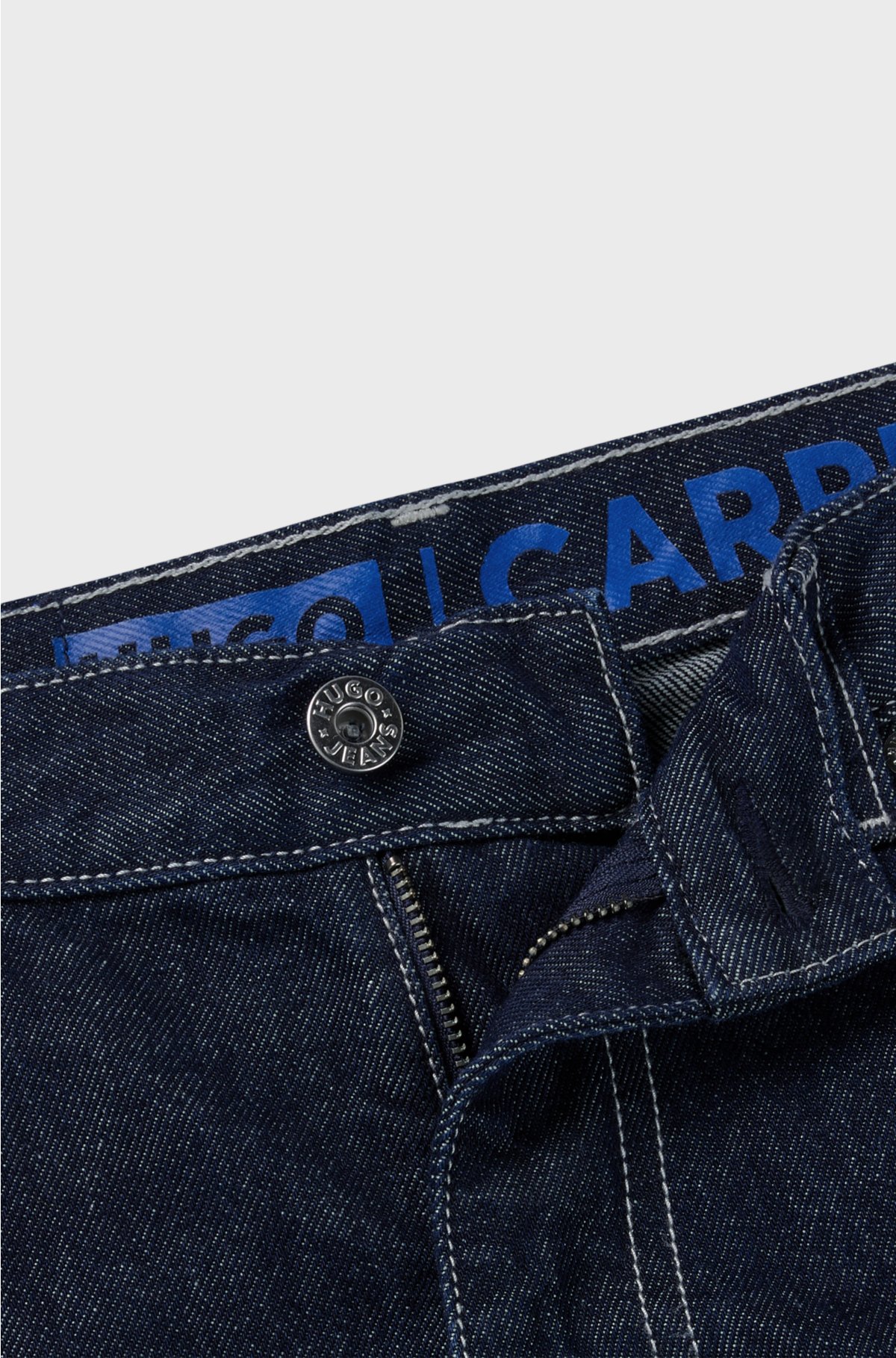 Carpenter-style baggy-fit jeans in rinse-wash denim, Dark Blue