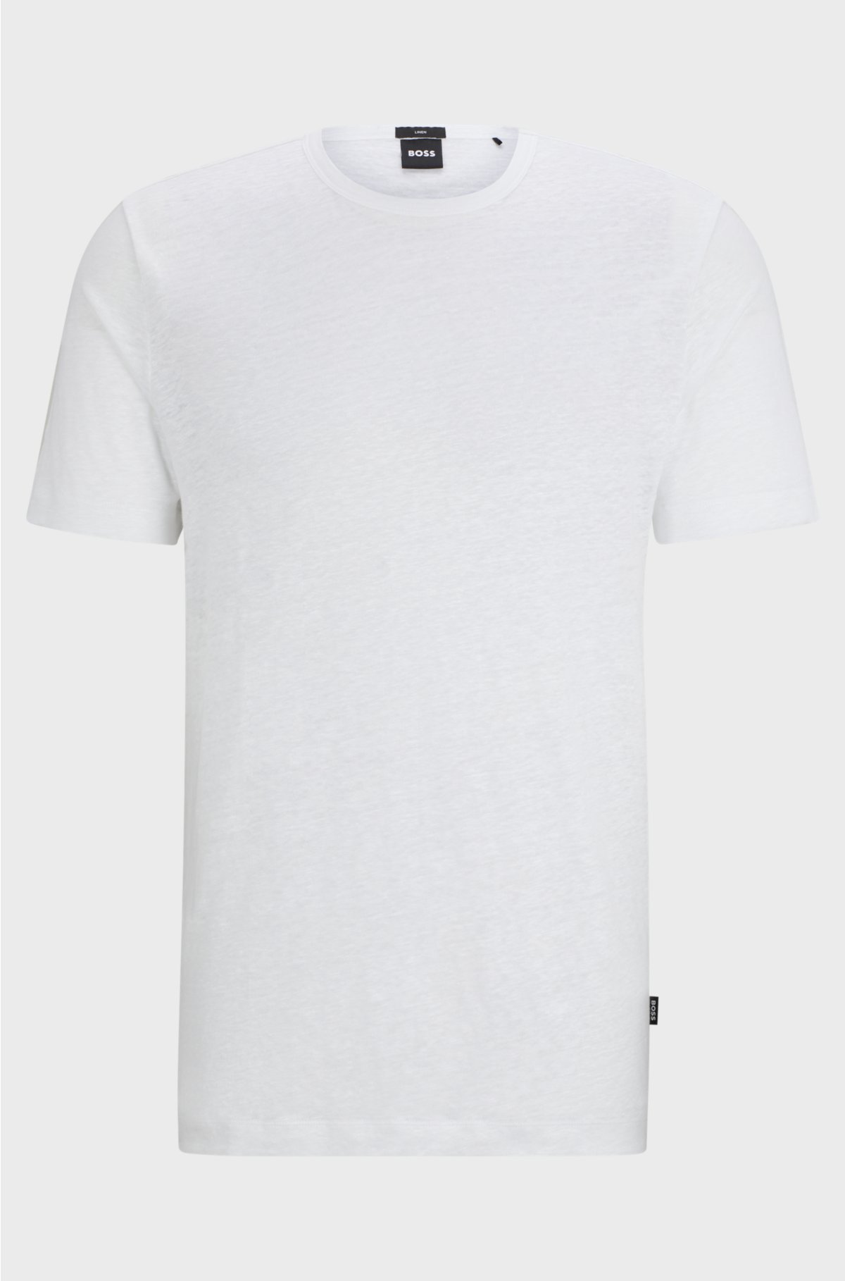 Regular-fit T-shirt in linen, White