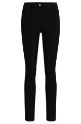 Slim-fit trousers in power-stretch jersey, Black