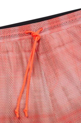BOSS - Printed-mesh shorts with logo detail