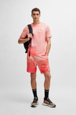 BOSS - Printed-mesh shorts with logo detail