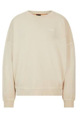 HUGO BOSS ROUND-NECK SWEATSHIRT IN COTTON WITH LOGO DETAIL 