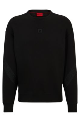 HUGO - Cotton-blend sweatshirt with stacked logo