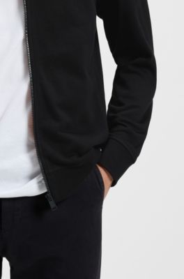 Jack van katoenen badstof met logopatch, Zwart