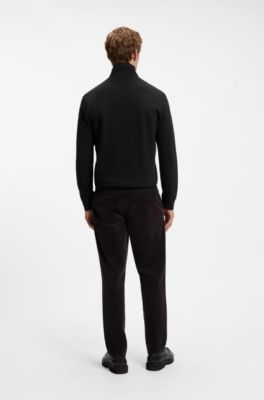 Veste en molleton de coton avec patch logo, Noir