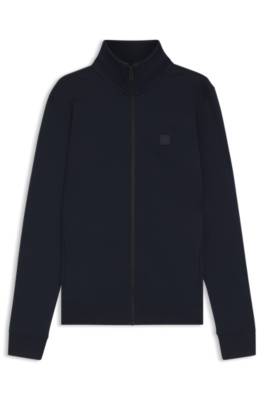 Cotton-jersey jacket with logo badge 1