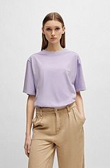 Camiseta de algodón con logo bordado, Luz púrpura
