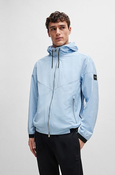 Water-repellent hooded jacket in a regular fit, Light Blue