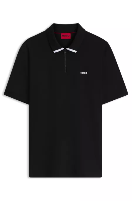Poloshirt aus Baumwoll-Piqué mit Reißverschluss am Ausschnitt