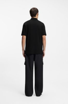Hugo Cotton piqué polo shirt with zip neckline pikéer herr – bild 3