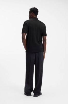 Hugo Cotton piqué polo shirt with zip neckline pikéer herr – bild 3