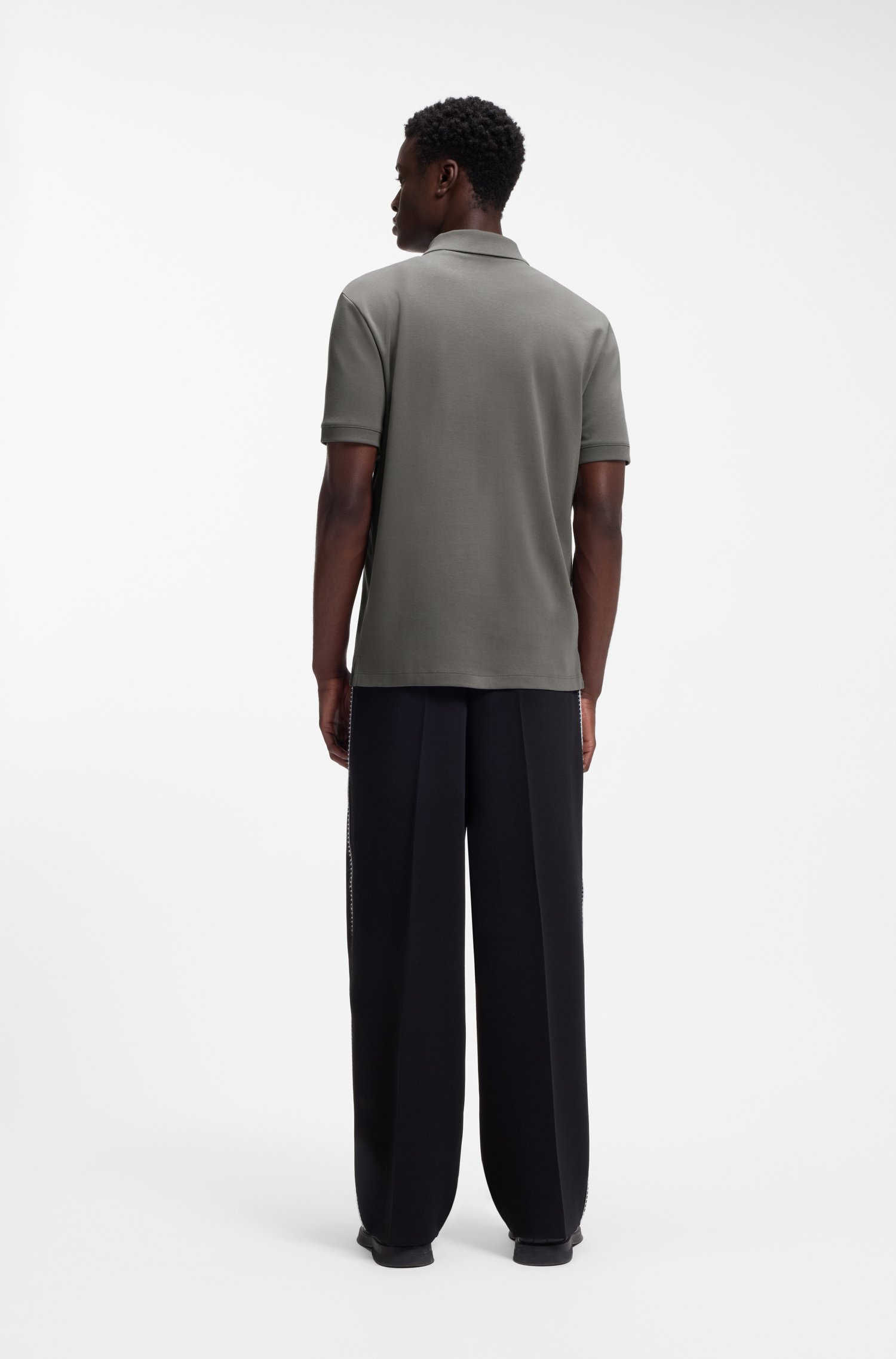 Hugo Cotton piqué polo shirt with zip neckline pikéer herr – bild 3