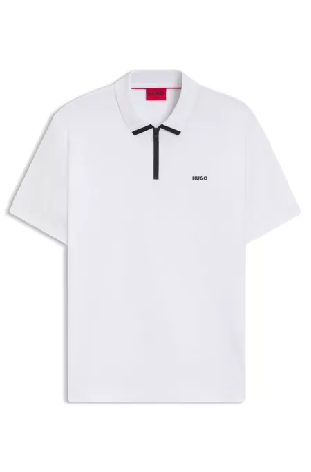 Cotton-piqué polo shirt with contrast logo