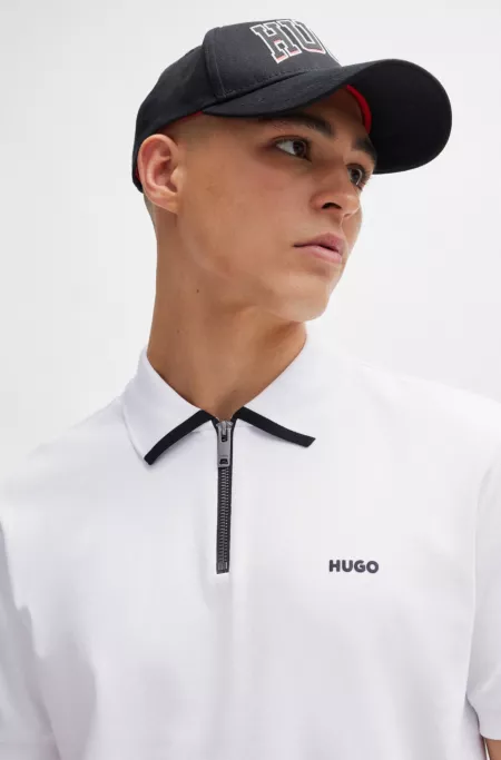 Cotton-piqué polo shirt with contrast logo