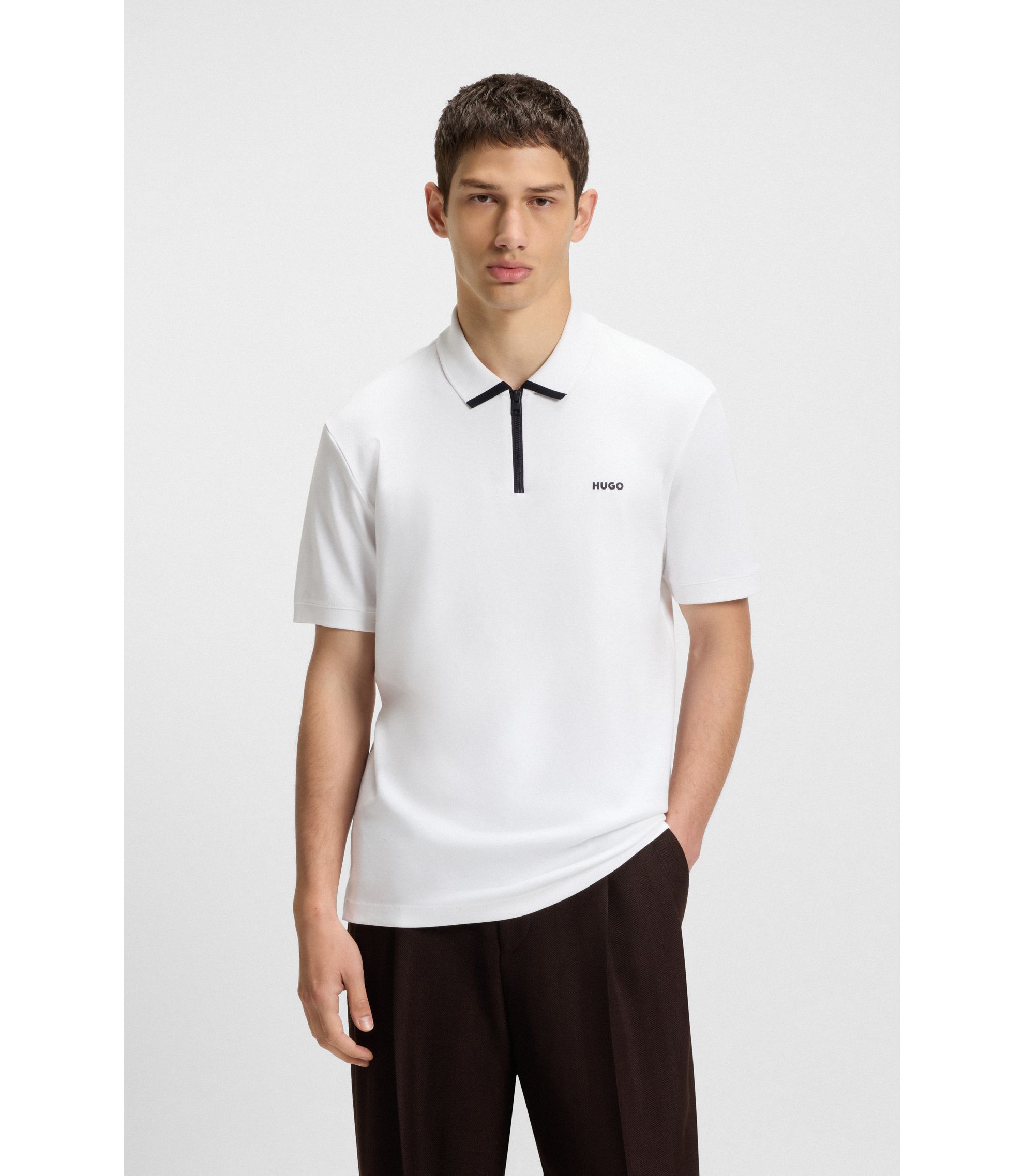 Poloshirt aus Baumwoll-Piqué mit Kontrast-Logo