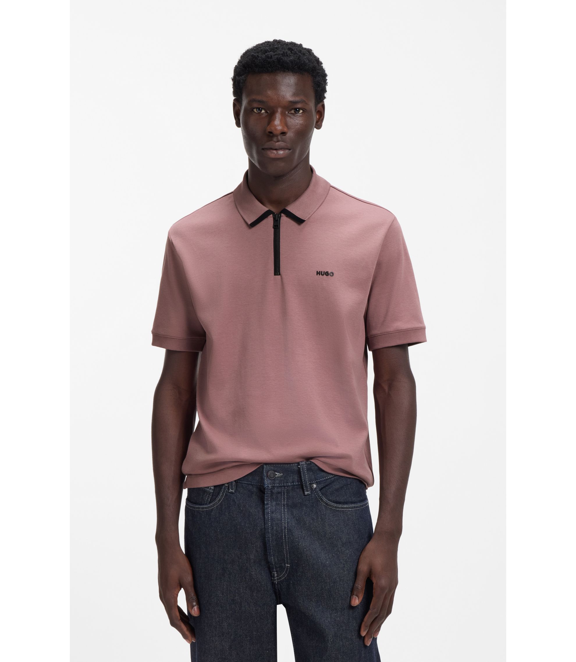 Poloshirt aus Baumwoll-Piqué mit Kontrast-Logo