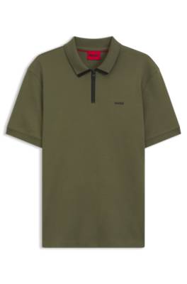 Cotton-piqué polo shirt with contrast logo 1