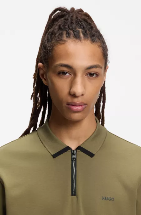 Cotton-piqué polo shirt with contrast logo