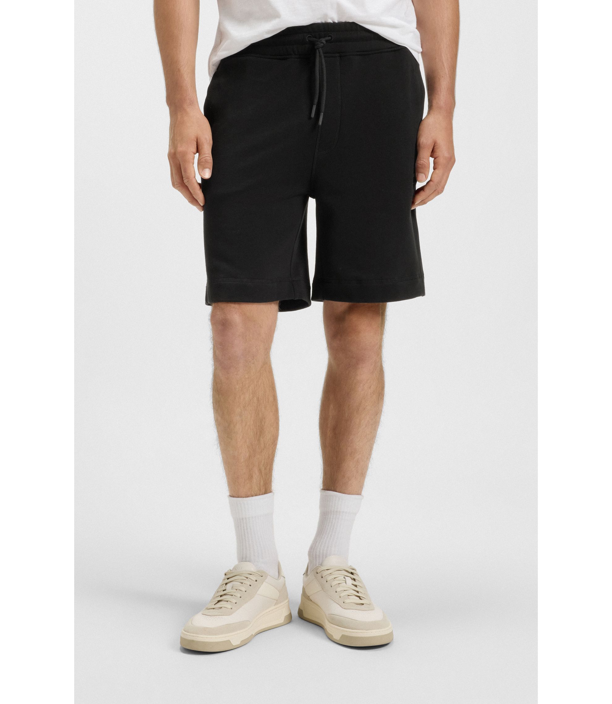Shorts aus Baumwoll-Terry mit Logo-Patch