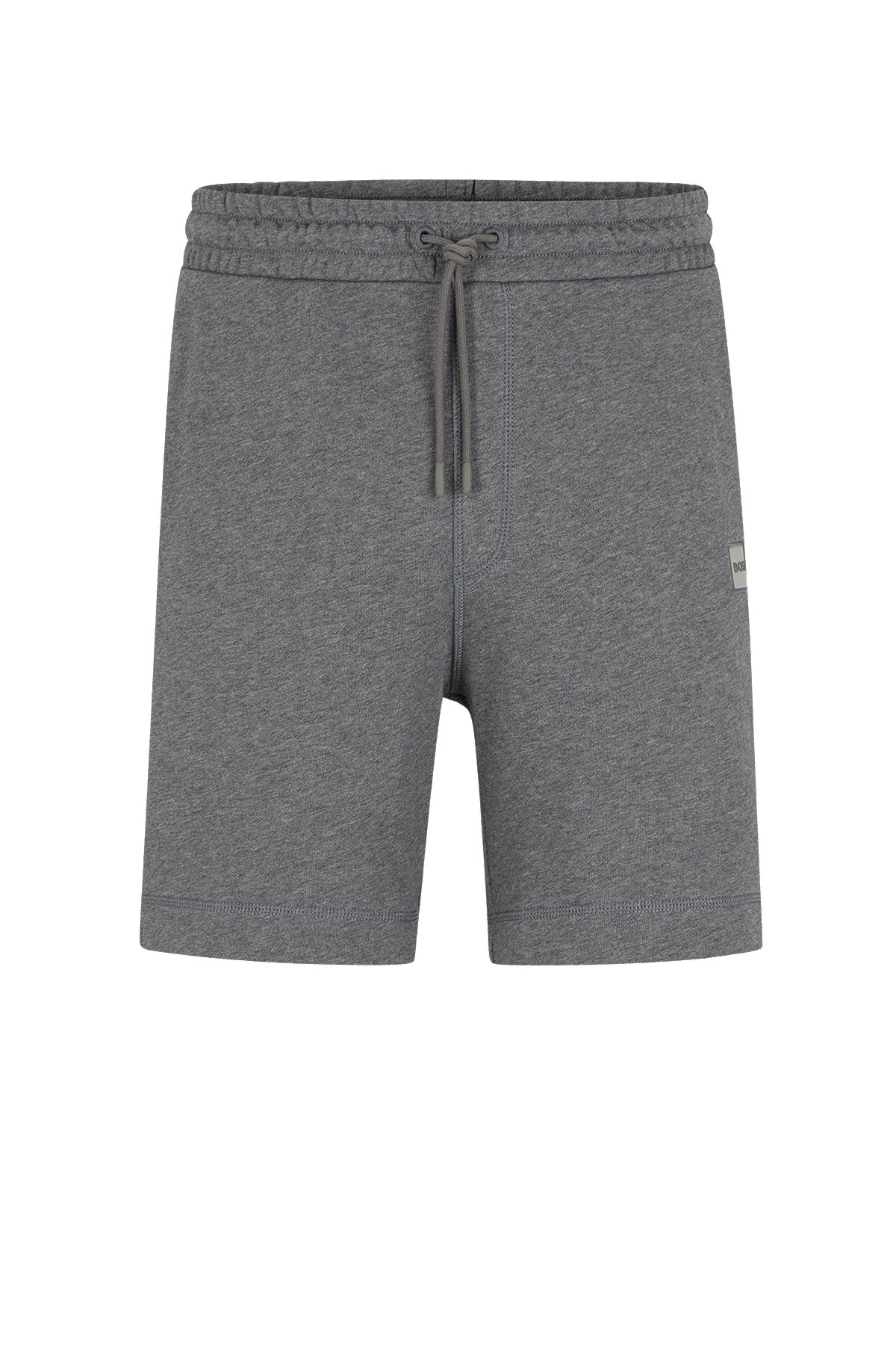 Regular-fit shorts van katoenen badstof met logopatch, Grijs
