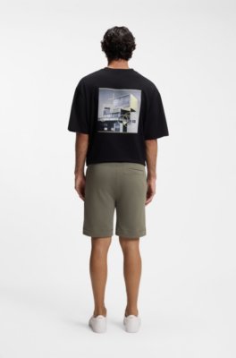 Boss Cotton-terry shorts with logo patch herr – bild 3