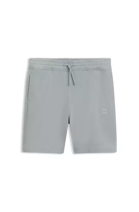 Cotton-terry shorts with logo patch