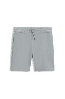 Cotton-terry shorts with logo patch