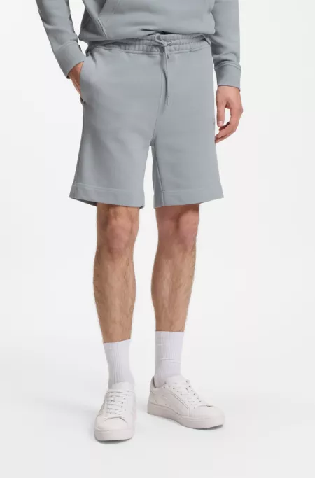 Short en molleton de coton avec écusson logoté