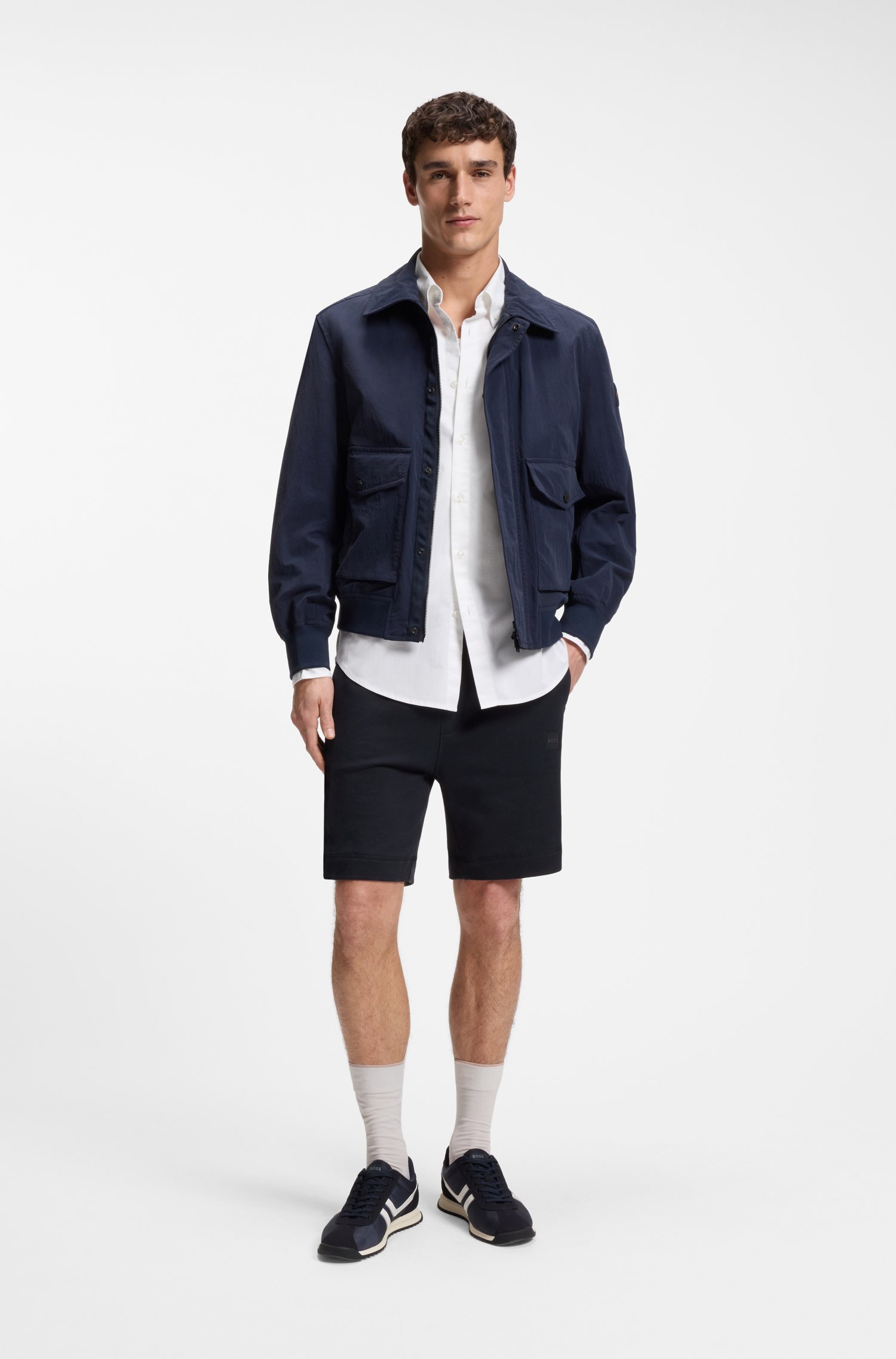 Boss Cotton-terry shorts with logo patch herr – bild 2
