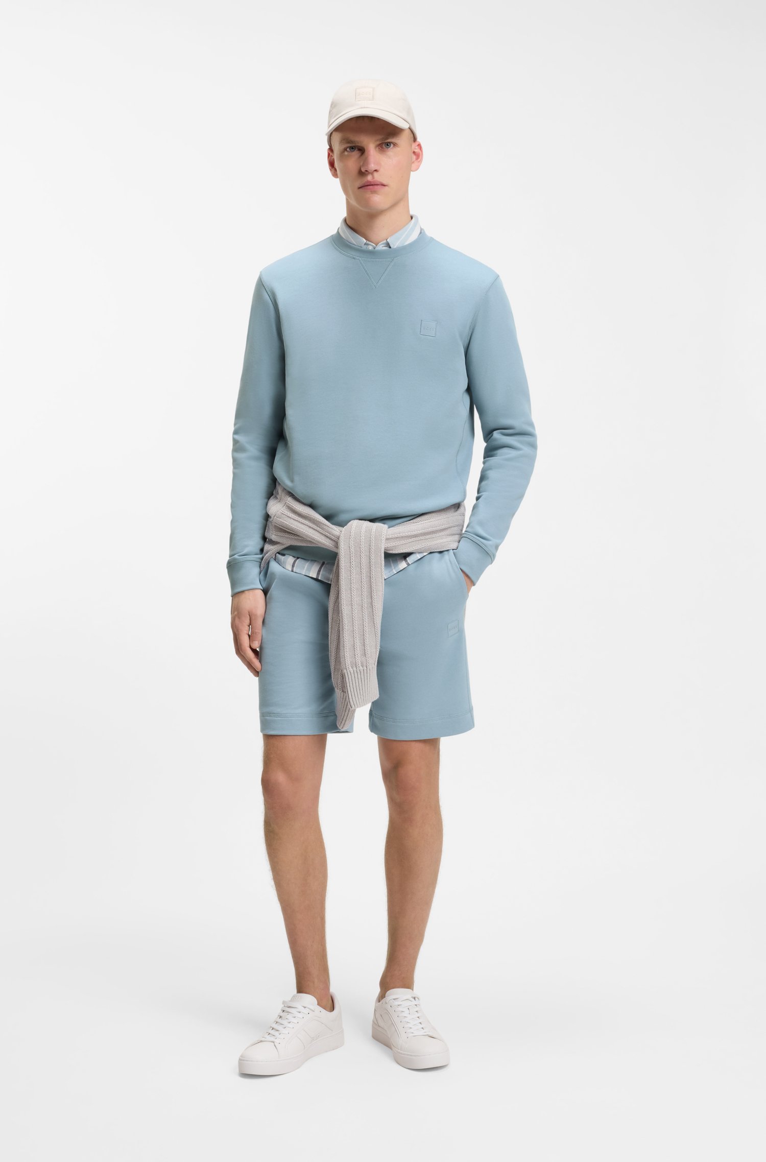Boss Cotton-terry shorts with logo patch herr – bild 2