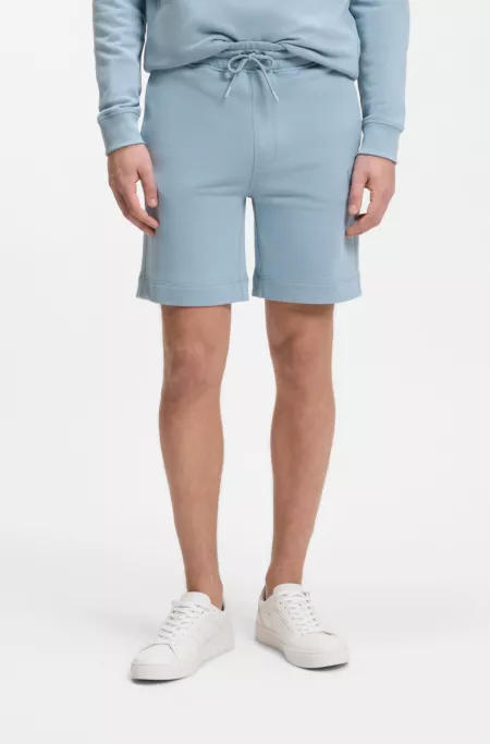 Shorts de felpa de algodón con parche con logo