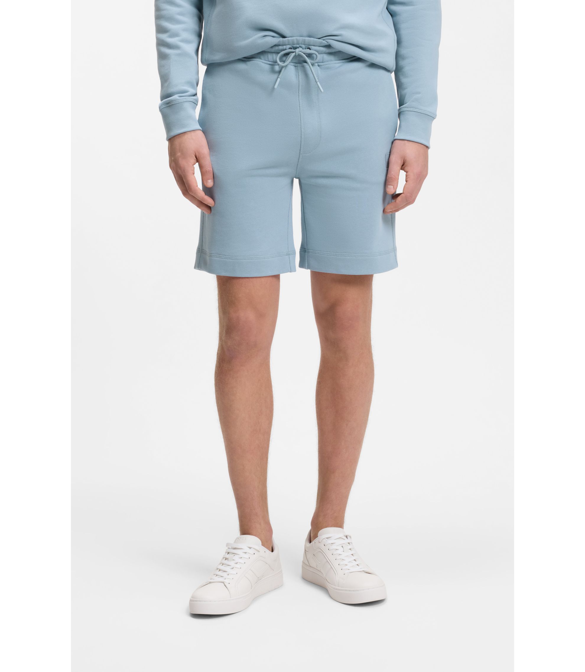Shorts aus Baumwoll-Terry mit Logo-Patch