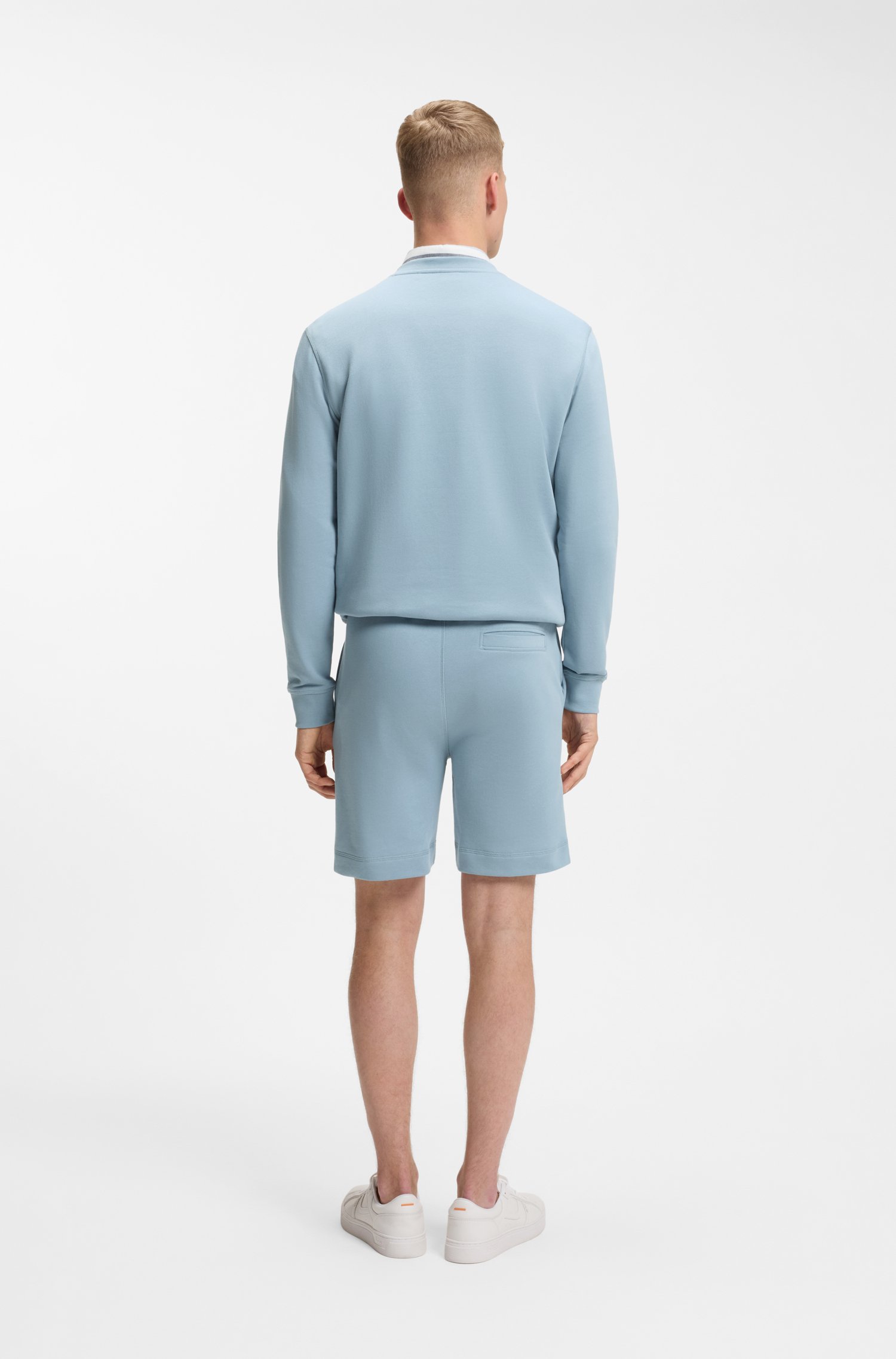 Boss Cotton-terry shorts with logo patch herr – bild 3