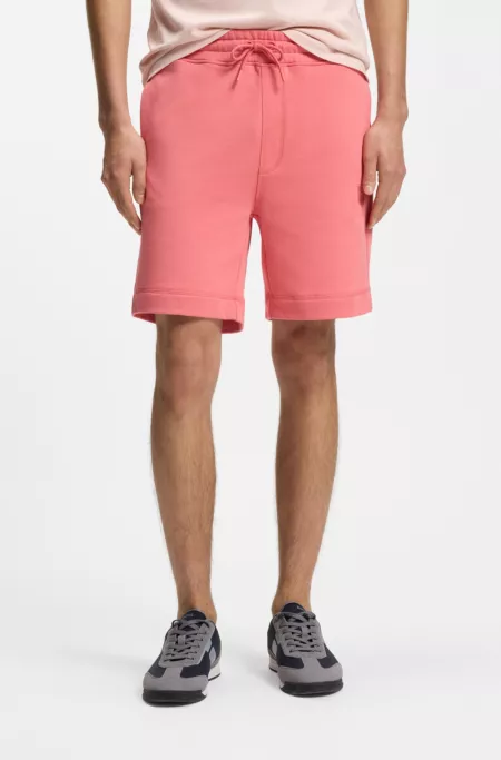 Shorts de felpa de algodón con parche con logo