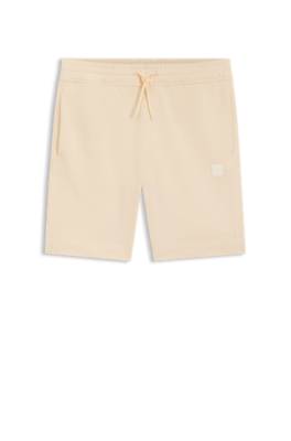 Cotton-terry shorts with logo patch 1