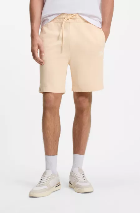 Cotton-terry shorts with logo patch