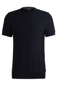 BOSS - Short-sleeved cotton-blend knit t-shirt