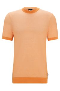 BOSS - Short-sleeved cotton-blend knit t-shirt