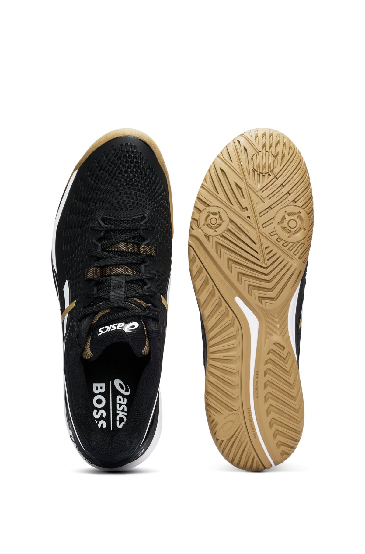 Asics x BOSS Gel Resolution 9 Men's Tennis Shoes - Black/Camel