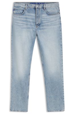 Baggy-fit jeans in heavyweight cotton denim, Light Blue
