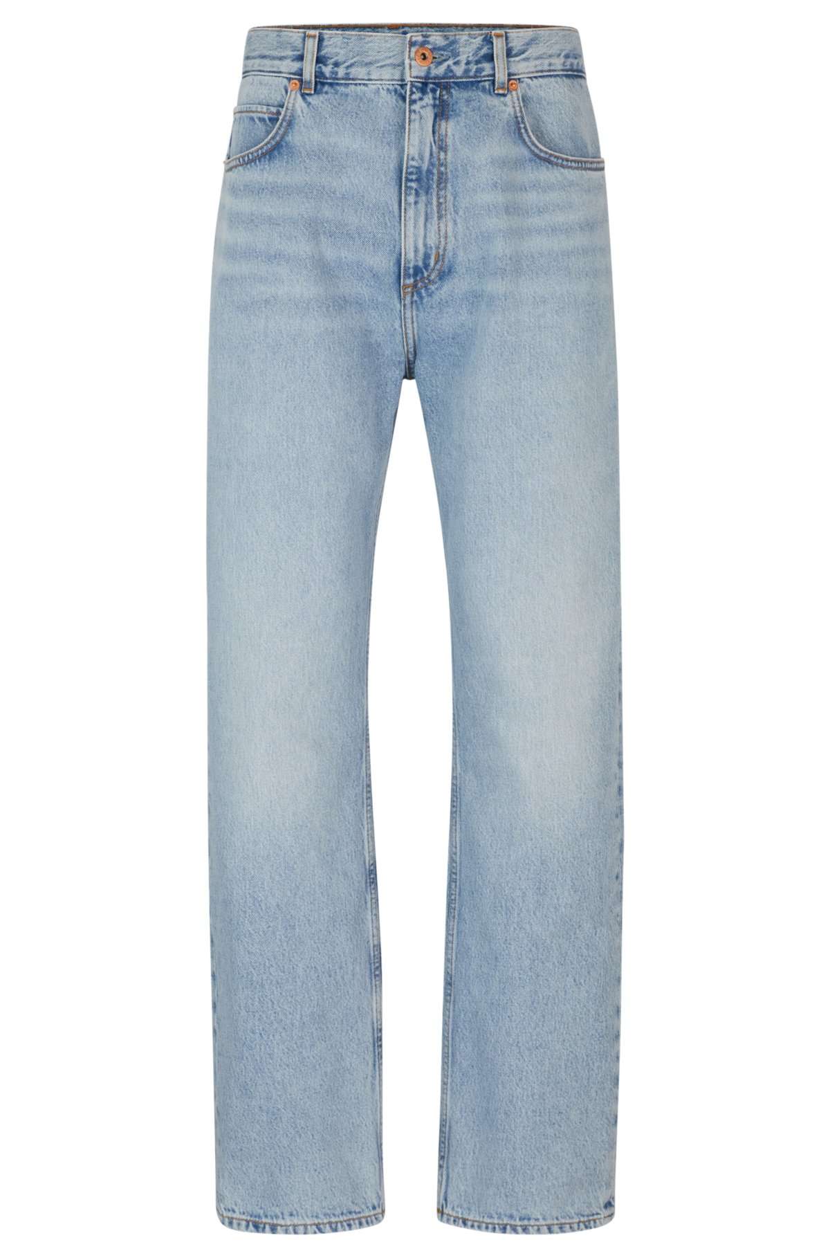 Baggy-fit jeans in heavyweight cotton denim, Light Blue