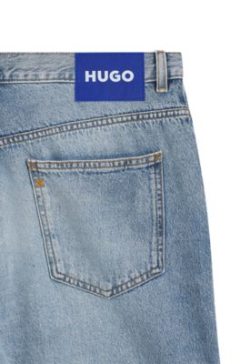 Baggy-fit jeans in heavyweight cotton denim, Light Blue