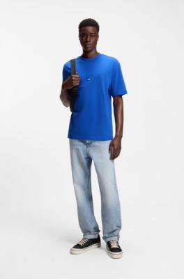 Baggy-fit jeans in heavyweight cotton denim, Light Blue