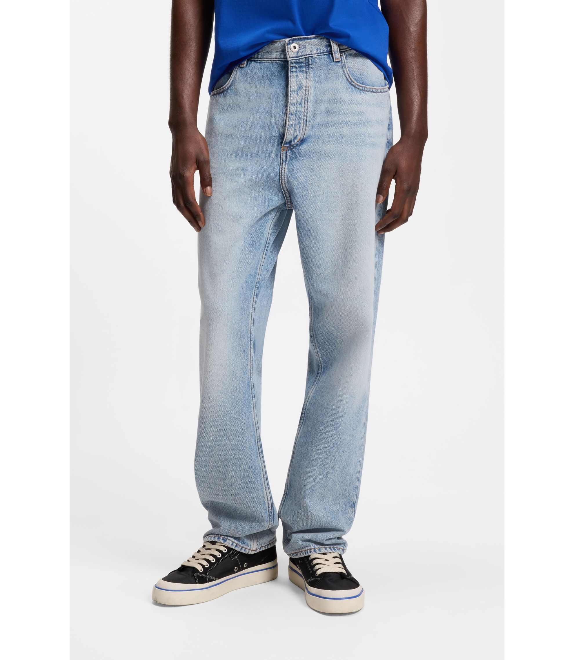 Baggy-Fit Jeans aus schwerem Baumwoll-Denim