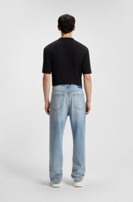 Baggy-fit jeans in heavyweight cotton denim, Light Blue